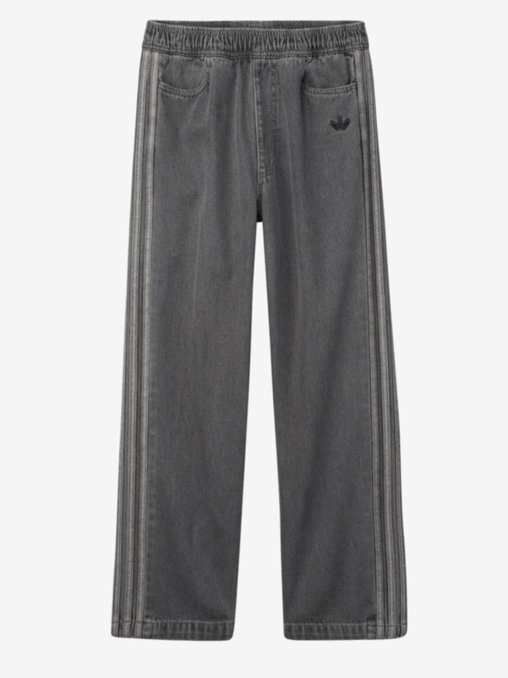 🌟 ADIDAS 🌟 ORIGINALS BOYS DENIM ELASTIC WAIST TRACK PANT GREY SZ M